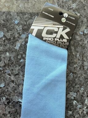 TCK Pro Plus Mens Size L Blue Over The Knee Athletic Performance Fit Socks New